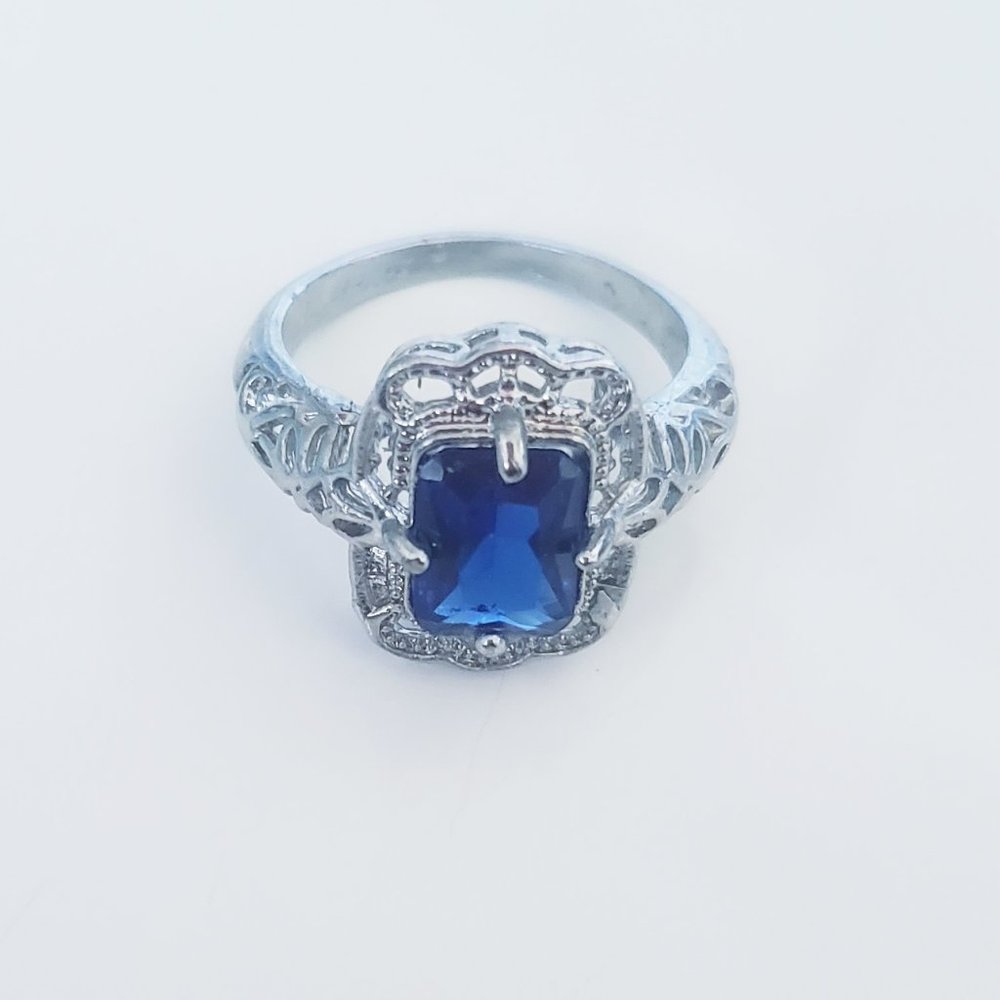 Sapphire Silver Ring